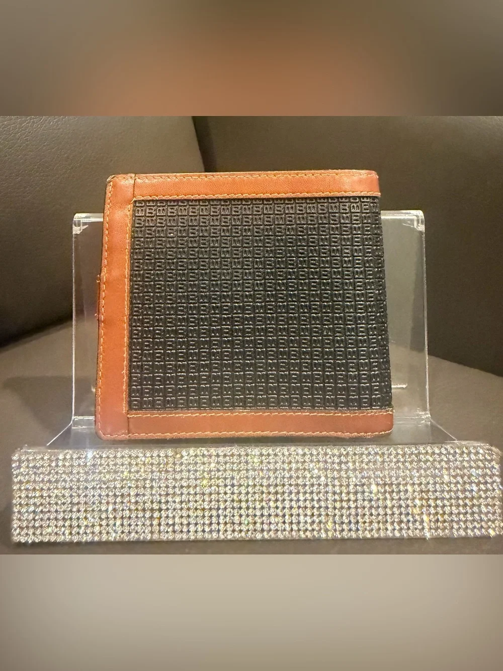 BALLY Vintage Logo Canvas & Leather Bi-Fold Wallet Made in Italy